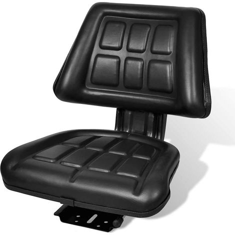vidaXL Asiento de tractor con respaldo negro (1/5)