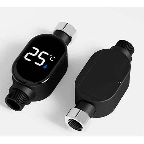 Pommeau LED 3,5" avec capteur température, écran tactile numérique, compatible salle de bain multi-prises (1/5)