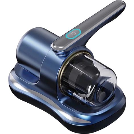 Tragbarer Hausstaubmilbenabsauger mit beutellosem Filter für Allergiker, UV-Lampe, blau. (1/5)