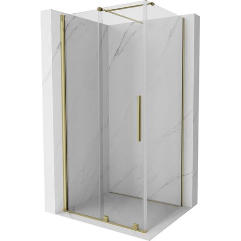 Mexen Velar cabine de douche coulissante 100 x 75 cm, transparent, or - 871-100-075-01-50 (1/5)