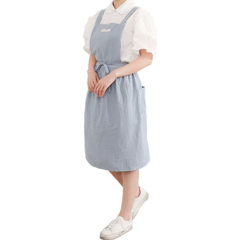 Tablier Pinafore Croisé Dos - Tablier À Poches Pour Cuisine Peinture Jardin - Taille Unique (1/5)