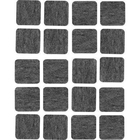 Almohadillas de fieltro autoadhesivas grises (juego de 20) 20x20mm Vorstahl (1/5)