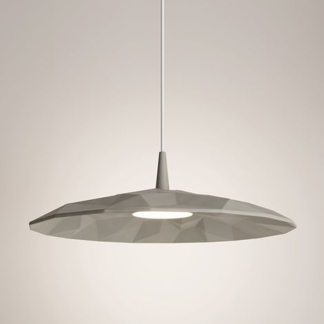 Angled Lampe À Suspension À Led Design En Céramique Grise Avec Géométrie Prismatique, 8W 3000K, Diamètre 40Cm, Idéale Pour Intérieurs Modernes (1/2)