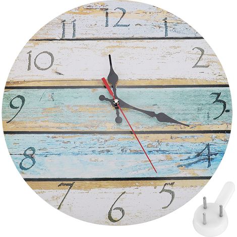 Horloge Murale Ronde - Chiffres Arabes Découpés - Mouvement Quartz Silencieux - Décoration Intérieure Maison Bureau - 1 Pièce (1/5)
