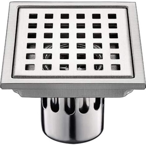Siphon De Sol avec Grille 1 Pièces en Acier Inoxydable Drain15Cm 15Cm Filtre Carré Déodorant Anti Retour Fuite d'eau 15Cmc (1/5)