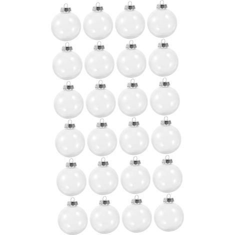 24 Stück befüllbare, durchsichtige Kugeln für Weihnachtsdekorationen, Christbaumschmuck, Partyartikel und Bastelprojekte (1/5)