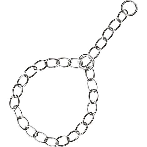 2 mm x 50 cm: Collare strangolo salvapelo in inox con maglie ovale per cani