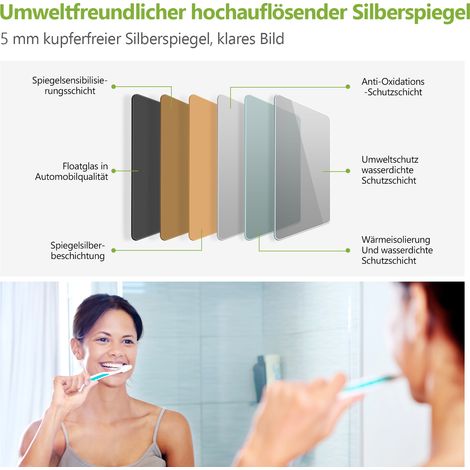 S'AFIELINA Badspiegel mit Beleuchtung, LED Badspiegel ACCESSORIES