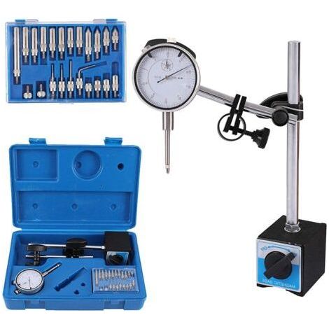 Support magnétique avec base magnétique pour comparateur à cadran, plage de mesure de 10 mm avec graduation de 0,01 mm – 1 jeu (1/5)