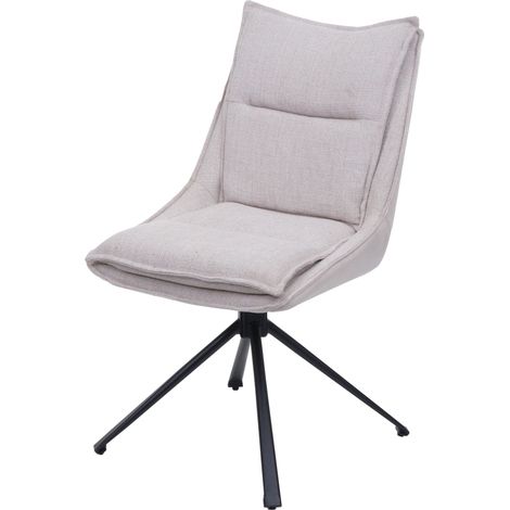 Chaise de salle à manger HWC-N71, chaise de cuisine, pivotante, tissu / textile (420g/m2) (1/3)