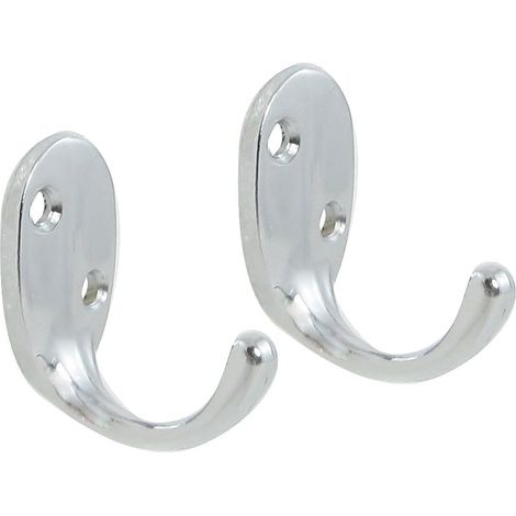 Handtuchhaken, zur Baumarkt Wandmontage, Metall, Eisenwaren silberfarben, 2 Stück
