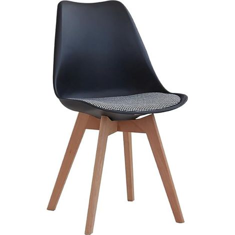 Orion91 lyra chair linen padded cushion, chairs for kitchen, office, living room – black color    40 x 49 x 82 cm - spazioluzio (1/5)