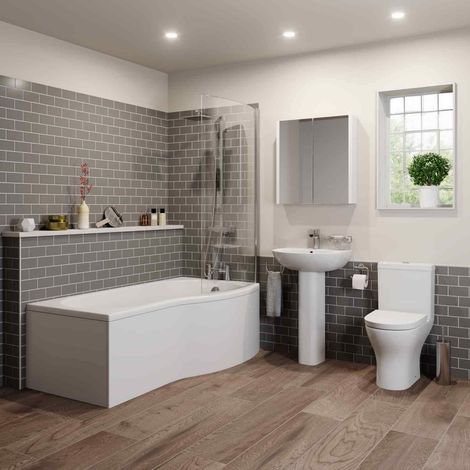 Arles Bathroom Suite - P Shaped Shower Bath - Right Hand (1/5)