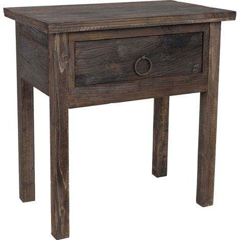 Mesita de noche de madera marrón 58x36x60h cm (1/5)