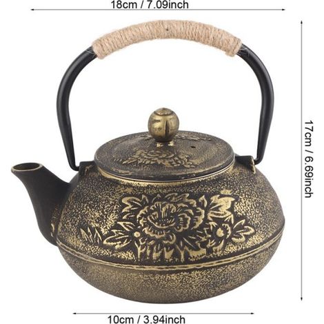 Shipenophy marmite en fonte Shipenophy Théière en fonte Bouilloire en fonte de Style japonais de 900ml, théière table cafetiere (1/5)
