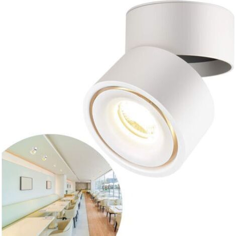 10W LED Aufbaustrahler Deckenleuchte COB Deckenlampe, 360° Drehbar (Naturweiß 4000k), Weiß (1/5)