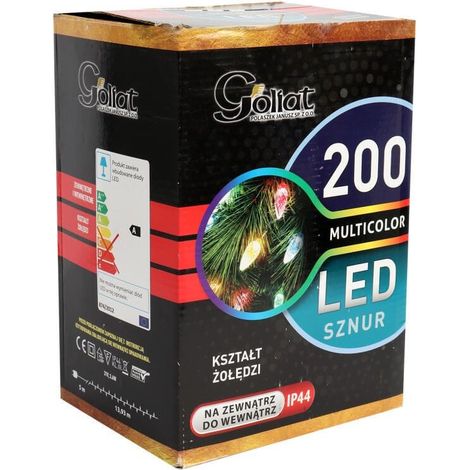 Luci natalizie a forma di ghianda multicolore per albero di Natale, 200 LED, 19 m, per uso esterno (1/3)