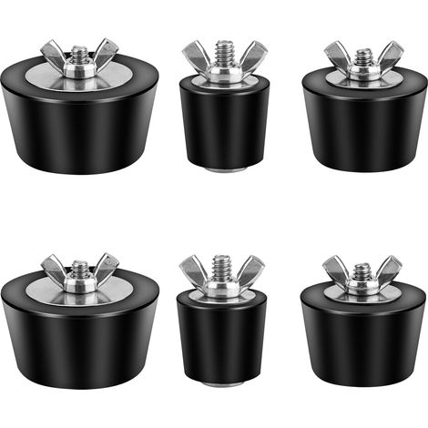Lot de 6 bouchons d'extension d'hiver pour piscine avec vis SS, boulons en acier inoxydable, 6 bouchons de ligne de retour de piscine (2.5 cm, 3.8cm, 5.1cm) (1/5)