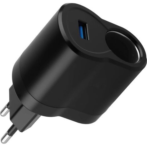 Adaptateur Allume-Cigare 220 V vers 12 V, Convertisseur CA vers CC avec Prise Secteur UE, Transformateur 220V vers 12V Allume Cigare, Chargeur Universel pour Voiture, GPS Caméra USB (1/5)