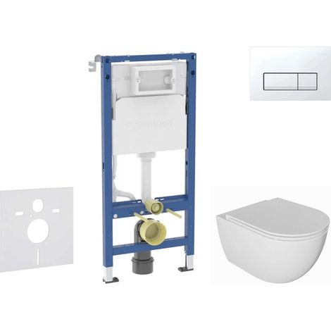 Geberit Duofix - Set Vorwandelement, WC Oudee mit Softclose-Sitz und Delta50-Betätigungsplatte, alpinweiß SANI11CA3137B (1/5)
