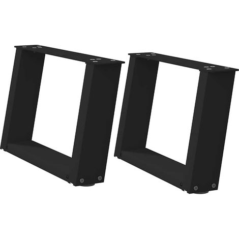 Maison Exclusive - Couchtischbeine U-Form 2 Stk. Schwarz 50x(30-3