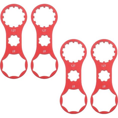 Set di 4 chiavi a bussola per forcella da bicicletta di Elset, chiave per rimuovere e installare il tappo della forcella, chiave per tappo della pedivella con design a fiore di pruno (1/5)