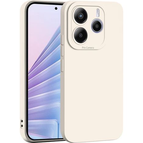 Coque pour Xiaomi Redmi Note 14 4G, Très Mince Doux Silicone Gel Housse avec Design de Protection de Caméra Épaissie, Élégant Matte Antichoc TPU Bumper Étui. Blanc (1/5)