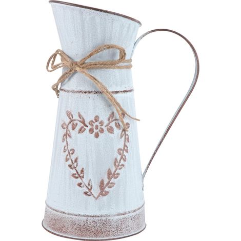 1 Vase cœur, pot fleurs métal, style shabby chic, décor champêtre, rustique, pour balcon, salon, table (1/5)