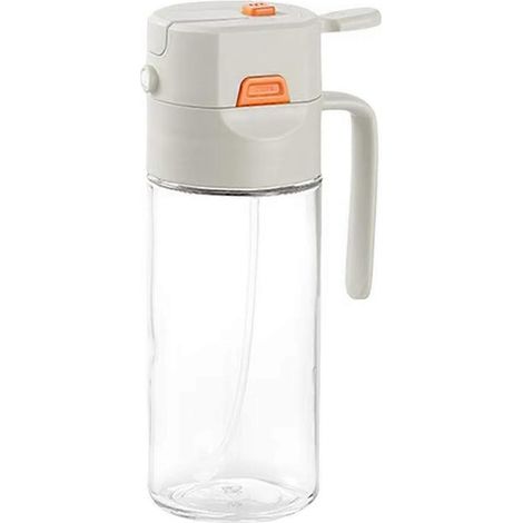 Bouteille à huile pour la cuisson - Vaporisateur et verseur d'huile d'olive en verre, idéal pour les grillades, la pâtisserie et les vinaigrettes (blanc). (1/4)