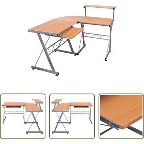 Computertisch -  Eck-Computertisch Braun 132x112x99 cm Holzwerkstoff (1/5)