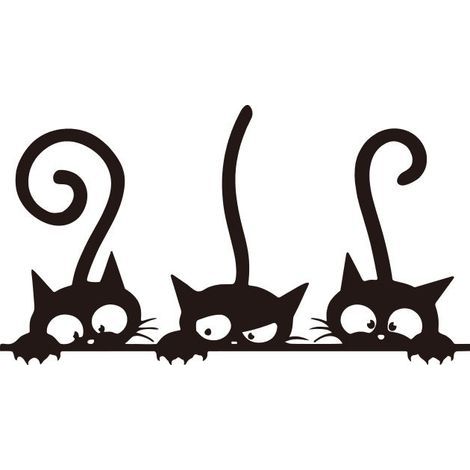 Lot de Stickers Muraux Chat Mignon Décoration Intérieure Adhésifs pour Chambre Enfants Salon Cuisine Fenêtre Porte Réfrigérateur (1/5)