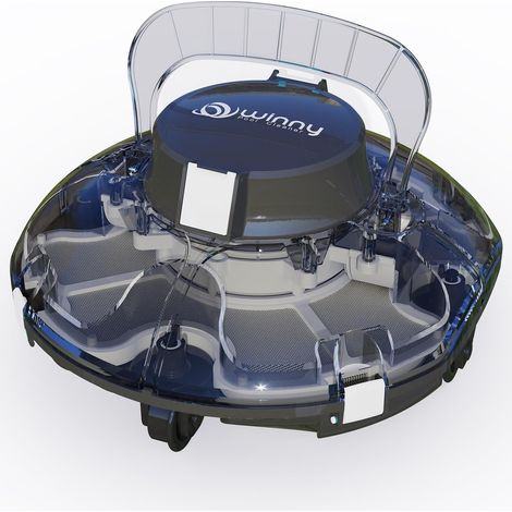 WINNY POOL CLEANER Winny 200 – Wireless Pool Robot, Double Filtration, Automatic Parking, Autonomy 80 Min, for Above Ground Pools 60 m², Compact and Light (Black Ink-White) (1/5)
