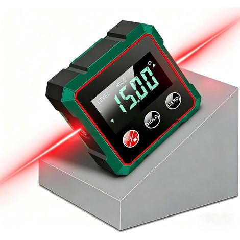 Équerre numérique magnétique à 4 faces avec laser, indice de protection IP54, niveau à bulle numérique pour le travail du bois, le bâtiment et le bricolage, la rénovation de la maison (1/5)