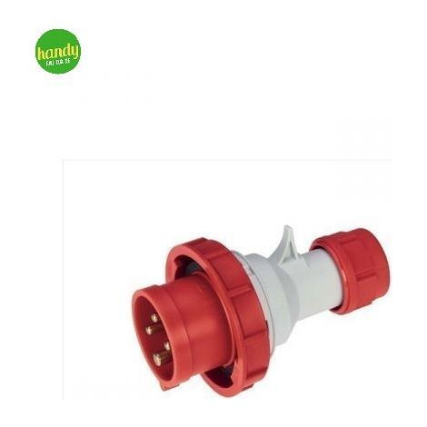SPINA IEC 16A 3 POLI CON TERRA 380V IP67 ROSSA