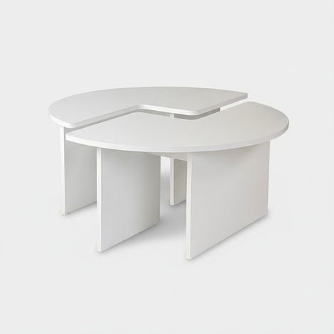 Couchtisch menzzo Set 2 weiß 90 cm Spanplatte (1/5)