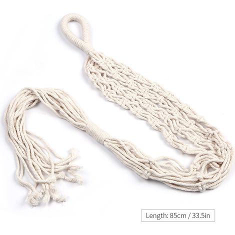 Macetero colgante de macramé, apto para interiores y exteriores, fabricado en cuerda de algodón, 85 cm (33,5 pulgadas). Maceta decorativa de pared. (1/3)