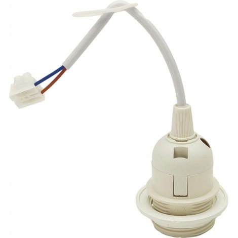 E27 WEISSE, NICHT BRENNBARE BAU-LAMPENFASSUNG MIT KABEL