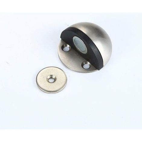 3 Butées de Porte Magnétiques Métal, Butoirs Sol Auto-adhésifs Sans Percer, Protection Mur et Porte, Acier Brossé GROOFOO (1/5)