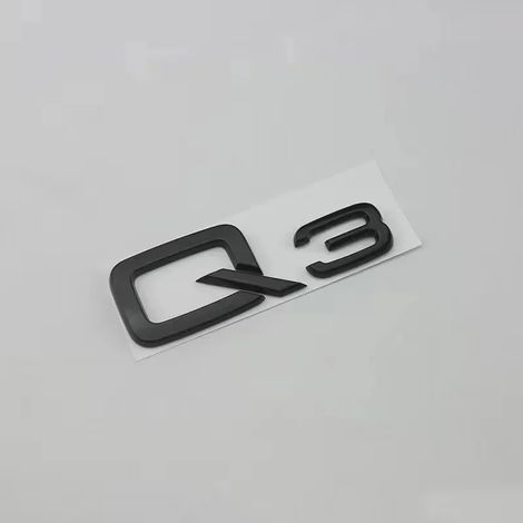 (1 pièce - Q3) - Logo 4 anneaux AUDI Q3 2013-2022, emblème de capot, calandre et coffre arrière en ABS noir, autocollant Q3, Quarto Sline (1/5)
