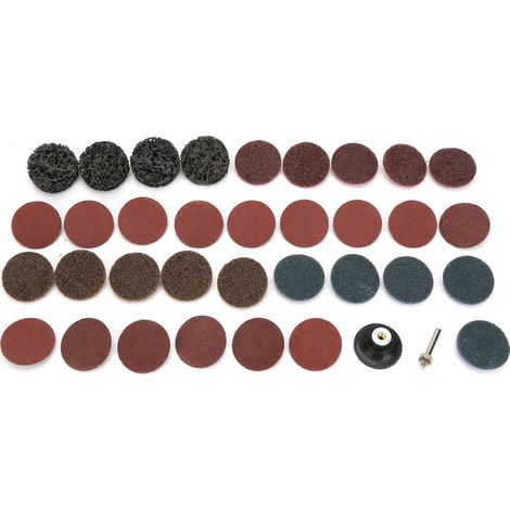 Ortviai Disque de ponçage Roloc 50 mm aluminium 35 pièces avec support – abrasif polyvalent pour décapage et polissage (1/5)