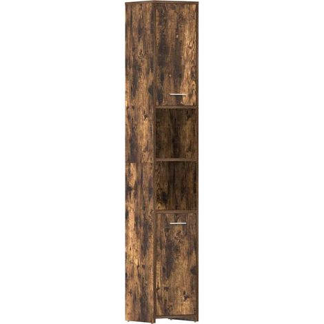 Maison Exclusive - Armadietto Bagno Rovere Fumo 30x30x183,5cm Legno tecnico