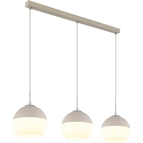 Suspension 3 lumières Ragusa brun sable droit - 15999-3H