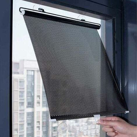 Enowelir Store Enrouleur Occultant Rétractables,Store À Rouleau Pare-soleil À Ventouses Pour Fenêtres,Rideaux À Isolation Thermique Maison/Bureau,Noir-45×125cm-TREETALK (1/4)