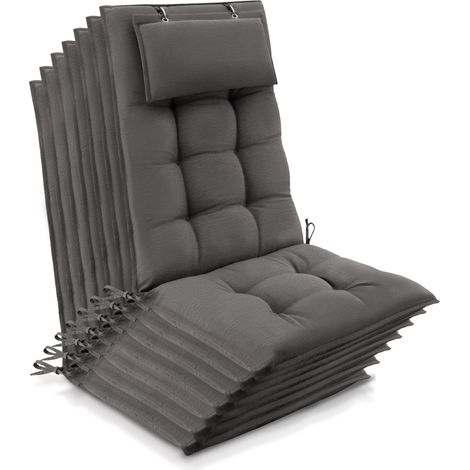 7er Set Sun-HL Hochlehner Auflage 120x50x8cm Taupe