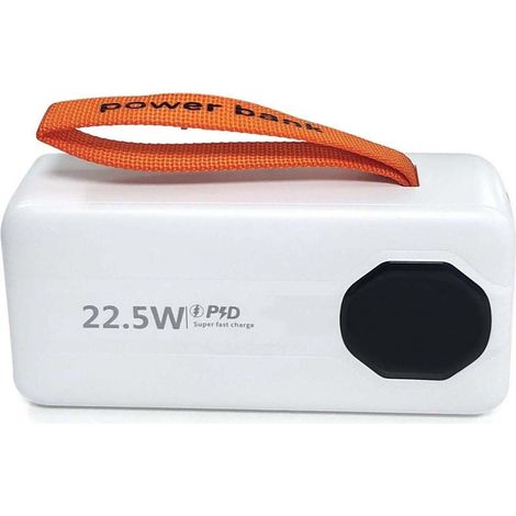 Sign leistungsstarke powerbank mit integrierten kabeln 30000 mah - wei