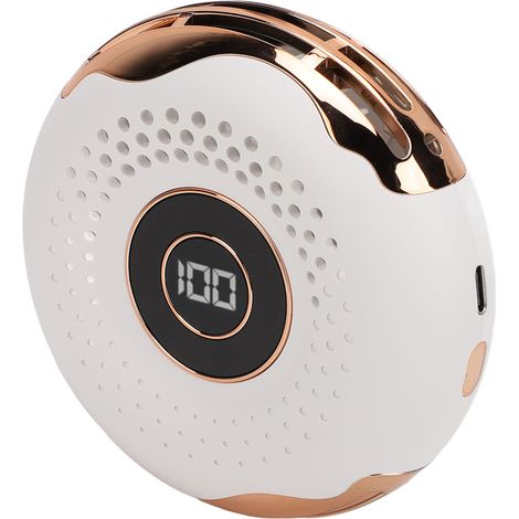 Ventilateur de cou rechargeable USB, mini ventilateur portable silencieux en forme de donut, blanc (1/5)