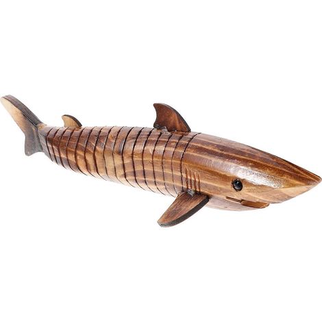 Statue de requin en bois réaliste, figurine de requin, figurine d'animal marin en bois, modèle d'animal-33X8.5CM (1/4)