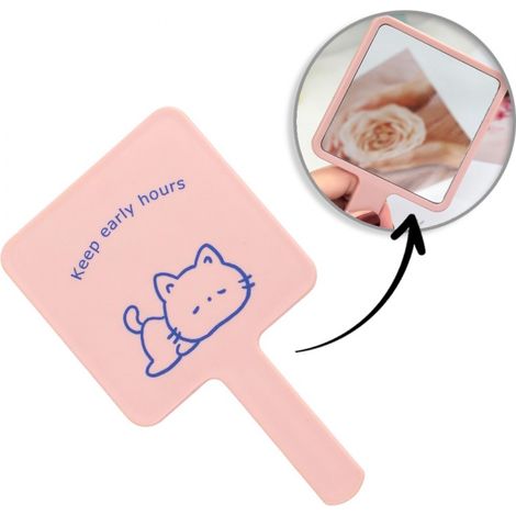 Specchio cosmetico con manico, XL, altezza 15,8 cm (L23)