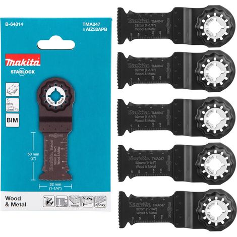 Makita B-64814 Starlock Plunge Cut Saw Blade 32mm Multi Material TMA047 5 Pack