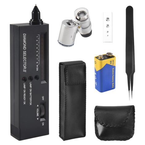 Stylo Testeur de Diamant, DéTecteur Diamant Professionnel avec Grossissement 60X Mini LED, Test pour Novice et Expert (1/4)